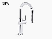 Pull-down single-handle kitchen faucet
